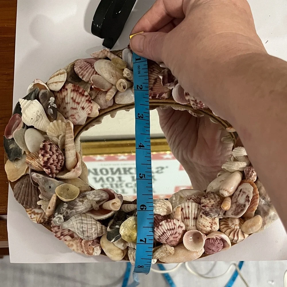 Handmade Coastal Seashell Oval Mirror 8 x 5 Shells Florida & Panama